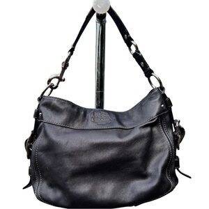 Coach Black Leather Zoe Hobo Purse F12671